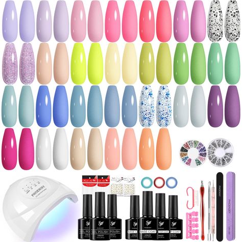 Solid Colour Nails Short, Nail Kits For Beginners, Paper Nails Design, Nails Tools, Gel Nail Set, Nail Kits, Uv Nail Lamp, Solid Color Nails, Acrylic Nail Set