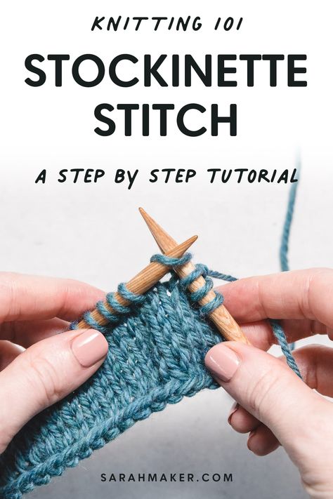 Basic Knit Stitches For Beginners, How To Purl Knit Step By Step, How To Knit A Square For Beginners, Basic Knit Stitch, Stockinette Stitch How To Knit, How To Knit For Beginners Step By Step Tutorials, Basic Knitting Stitches, How To Start Knitting Step By Step, Learn To Knit Beginners Step By Step