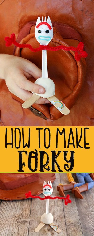 Learn How to Make Forky from Toy Story with this easy to follow step by step tutorial. Perfect, easy craft for all ages - quick and fun to make! #toystory #dinsycraft #forky #craft Forky Craft, Craft For All Ages, Learning Crafts, Fox Crafts, Sew Projects, Toys By Age, Monthly Crafts, Paper Games, Paper Plate Crafts