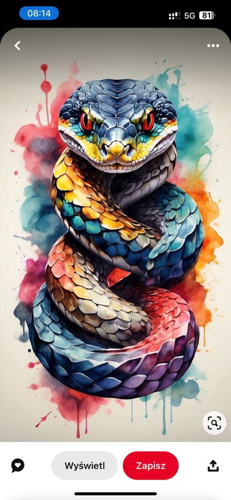 Snakes Drawing, Snake Watercolor, Anaconda Snake, Drawing Colouring, Snake Painting, Octopus Tattoo Design, Snake Drawing, Skin Paint, Dragon Sleeve Tattoos