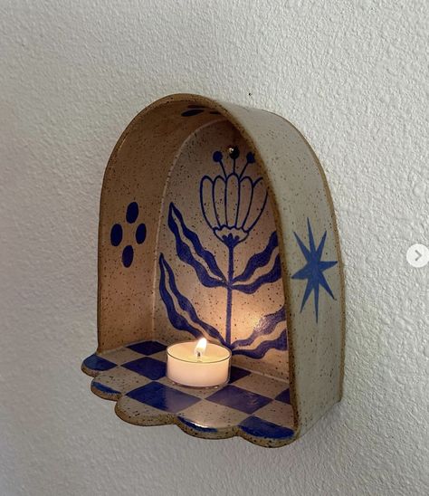 Clay Candle, ดินปั้น Polymer Clay, Tanah Liat, Keramik Design, Pottery Clay, Ceramic Wall Art, Wall Candle Holders, Ceramic Candle Holders, Pottery Crafts