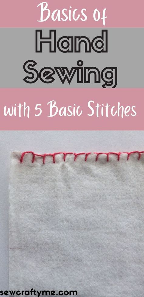 learn how to sew by hands with this tutorial. This DIY sewing project covers all the 5 basic hand sewing stitches like the running stitch, back stitch, ladder stitch, carpet stitch and the blind hem stitch. You may use one or all of these stitches for your hand sewing projects. This tutorial is so simple that any beginner can learn her basic hand sewing skills form the step by step instructions. Hand Hemming Stitches, How To Hand Sew, Stitch Carpet, Hand Sewing Stitches, Hemming Stitch, Sewing Stitches By Hand, Blind Hem Stitch, Serger Stitches, Sewing Hems