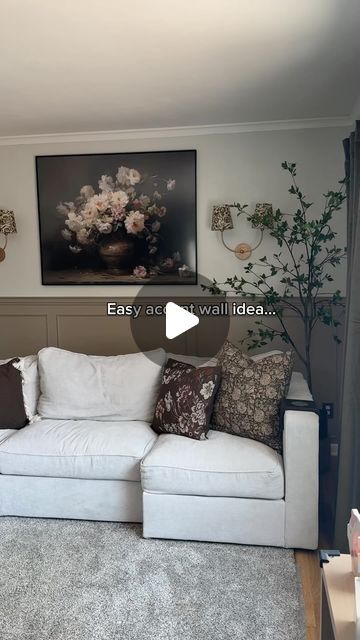 Megan Goedde | DIY & Home on Instagram: "Still loving this accent wall I did on my sofa wall! I realized I didn’t share a short round up of this wall! If you want the link to what I used just comment WALL to receive a DM with the link to shop this post on my LTK ⬇ https://liketk.it/4RaWr

Make sure to save this post for a future project!!" Behind Couch Accent Wall, Accent Wall Behind Couch, Wall Behind Sofa, Wall Behind Couch, Behind Couch, Sofa Wall, Nancy Meyers, Diy Building, Round Up