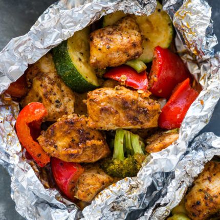 Foil Pack Cajun Chicken and Veggies Cajun Chicken And Veggies, Low Carb Cajun, Chicken Foil Packets, Foil Pack Dinners, Foil Packet Dinners, Foil Pack Meals, Foil Dinners, Foil Packet Meals, Foil Packet