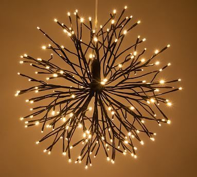 Light Up LED Hanging Starburst - Brown #potterybarn Starburst Light, Christmas House Lights, Lighted Branches, Easy Christmas Decorations, White Lights, Strobe Lights, Paper Stars, Ball Lights, Twinkle Lights