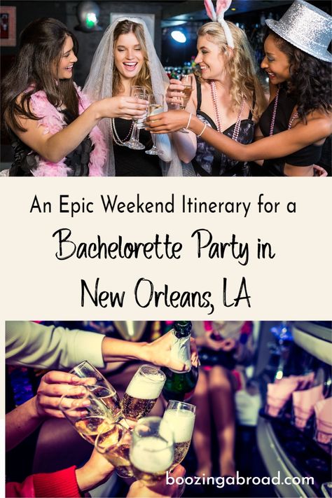 Looking for an epic location for your bride? A bachelorette party in New Orleans, LA has everything you could possibly want for a weekend! This guide includes: - what to do - where to stay - where to drink - what to eat - and more! #bachelorettepartyinneworleans #nolabachoretteparty Bachelorette Party Outfit New Orleans, Bachelorette Party In New Orleans, Witchy New Orleans Bachelorette Party, Candy Bachelorette Party, New Orleans Bachelorette Party Itinerary, Bachelorette In New Orleans, Bachelorette Party New Orleans, New Orleans Bachelorette Party Outfit, Nola Bachelorette Party Outfits