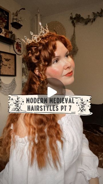 Hairstyles With Crown Tiaras, Medieval Princess Aesthetic, Hobbit Cosplay, Medieval Hairstyles, Medieval Princess, Queen Costume, Princess Aesthetic, March 1, Tiaras And Crowns