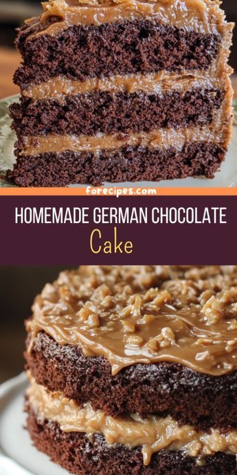 Homemade German Chocolate Cake Diy German Chocolate Cake, Small German Chocolate Cake, German Chocolate Filling, Best German Chocolate Cake Recipe, Gluten Free German Chocolate Cake, Easy German Chocolate Cake, German Chocolate Cake Frosting, German Chocolate Frosting, Homemade German Chocolate Cake