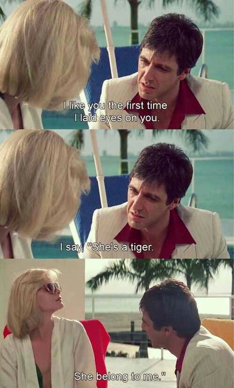 Scarface                                                                                                                                                                                 Más Scarface Quotes, She Belongs To Me, Scarface Movie, Gangster Quotes, Best Movie Lines, Tony Montana, Movies And Series, Movie Lines, Film Inspiration