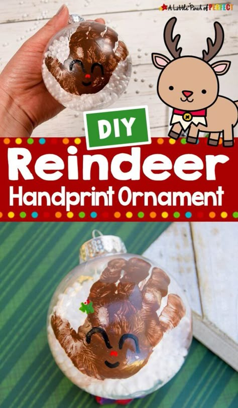 Reindeer Handprint Ornament Christmas Craft - Reindeer Handprint, Education Printables, Old Crafts, Crafts By Season, Handprint Ornaments, Ornaments For Kids, Christmas Crafts For Toddlers, December Crafts, Fun Christmas Crafts