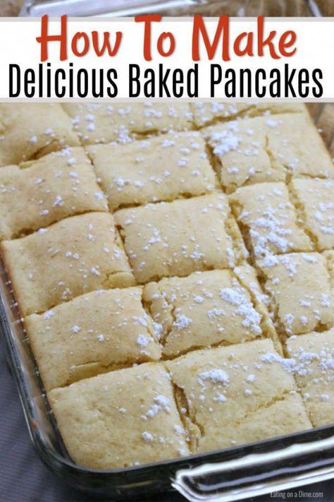 Baked Banana Pancakes Oven, Pancakes In The Oven, Baked Pancake Recipe, Oven Pancakes, How To Cook Pancakes, Baked Pancakes, Easy Oven, Recipes Breakfast, Breakfast Foods