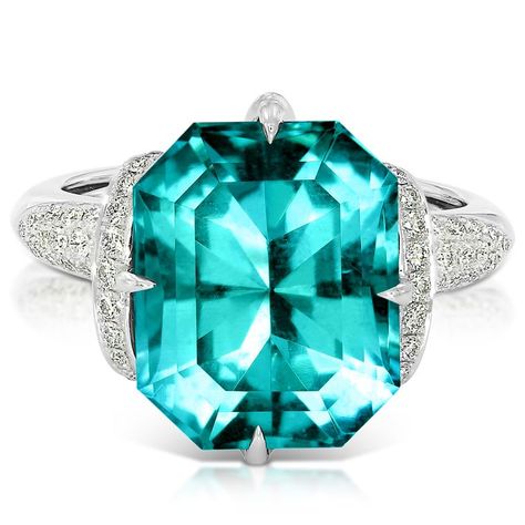 Kat Florence emerald-cut apatite ring Apatite Ring, Flawless Diamond, Caribbean Blue, Jewelry For Her, Gothic Jewelry, Blue Gemstones, Stunning Jewellery, Stylish Jewelry, Buying Jewelry