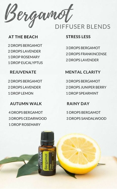 Need stress relief or help sleeping? Bergamot is super calming and smells fantastic. Grab these diffuser blends to use it in your home for stress, sleep, claming, and mental clarity. A collection of diffuser blends featuring Bergamot essential oil. Your home will smell fantastic without the use of synthetic sprays, warmers or plugins which cause health problems. Plus your mind, spirit and body will feel the emotional and physical benefits. Bergamot Diffuser Blends, Săpunuri Handmade, Essential Oil Combinations, Doterra Essential Oils Recipes, Essential Oil Diffuser Blends Recipes, Young Living Essential Oils Recipes, Essential Oils Guide, Essential Oil Diffuser Recipes, Oil Diffuser Recipes