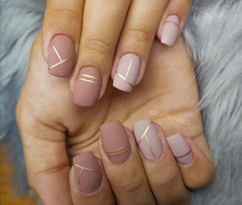 Line Nail Designs, Office Nails, Line Nail Art, Mauve Nails, February Nails, Nude Nail Designs, Matte Nails Design, Lines On Nails, Work Nails