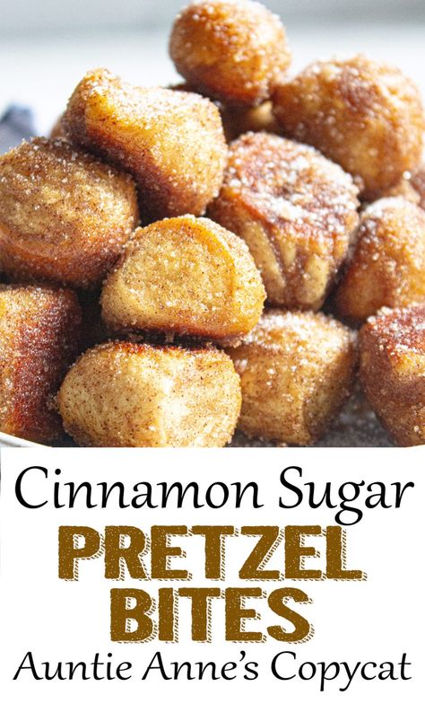 Cinnamon Sugar Pretzel Bites (Auntie Anne's Copycat) - Coco and Ash Auntie Anne's Pretzel Recipe, Homemade Auntie Annes Pretzels, How To Make Auntie Annes Cinnamon Pretzels, Pretzel Bites Auntie Annes, Copycat Auntie Anne’s Pretzel Bites, Auntie Anne’s Cinnamon Sugar Pretzel Recipe, Mr Pretzel Copycat Recipe, Auntie Annes Pretzel Recipe Cinnamon Sugar, Auntie Annes Cinnamon Pretzel Recipe