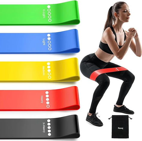 5 Set of Stretch Bands for Booty Legs, Pilates Flexbands Workout Sets For Women, Resistance Band Training, Workout Bands, Band Workouts, Full Body Workouts, Resistance Band Set, Loop Bands, Stretch Band, Workout Sets