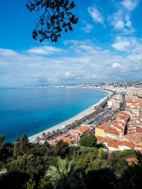 Nice France Poster, Castle Hill Nice France, Nice France Photography, European Beach, Nice Cote D Azur, Travel Photography Europe, France Trip, France Aesthetic, Europe Holidays