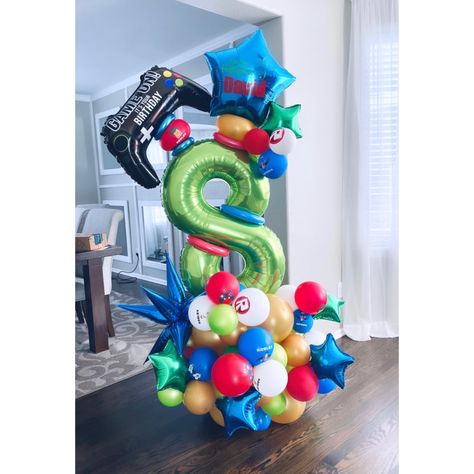 Roblox Birthday Balloons, Roblox Balloon Bouquet, Roblox Balloon Garland, Roblox Balloon Decor, Gamer Balloons, Roblox Balloons, Fortnight Birthday, Roblox Birthday Cake, Roblox Theme