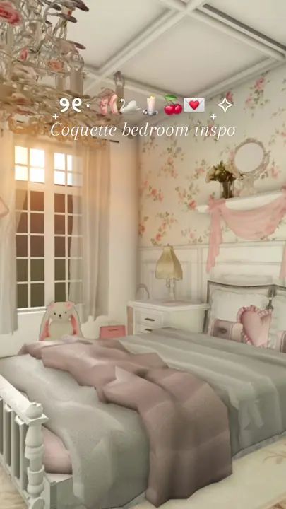 (12)₊୨୧⋆ Coquette bloxburg bedroom inspo, decals by @The Revello’s #fyp #... | coquette | TikTok Cute Bloxburg House Interior, Bloxburg House Croquette, Azyria Bloxburg, Bloxburg Bedroom Ideas Aesthetic Pink, Coquette Houses Bloxburg, Bloxburg Kawaii Bedroom, Coquette Cottage Bloxburg, Aesthetic Bloxburg Houses Interior, Coqquete Bloxburg House