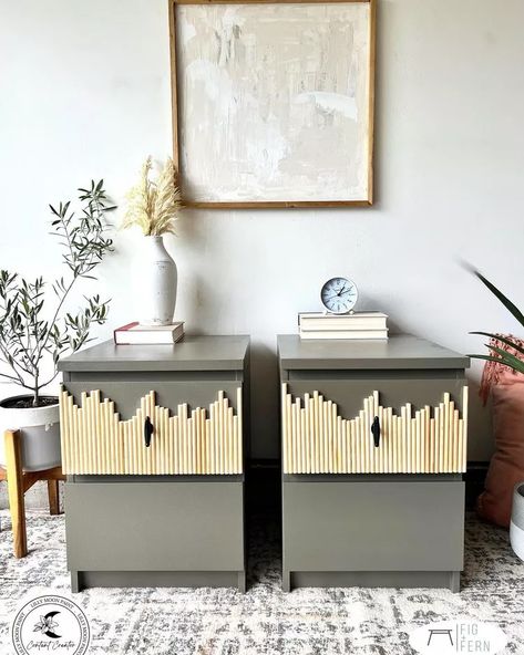 14 Ikea Nightstand Hacks That Will Quickly Transform Your Space Ikea Malm Bedside, Ikea Nightstands, Hemnes Bedside Table, Ikea Nightstand Hack, Nightstand Hack, Ikea Malm Nightstand, Ikea Nightstand, Furniture Overlays, Under Desk Storage