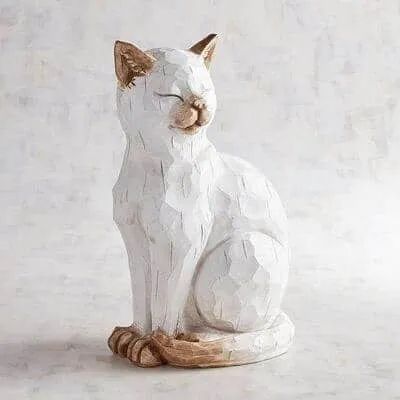 25 Fabulous Cat Figurines For Your Home and Garden | Raise a Cat Woodland Fox, Ancient Statues, Paper Craft Ideas, Wood Carving Patterns, Cat Statue, Wood Carving Art, Wooden Animals, Cat Decor, Whittling