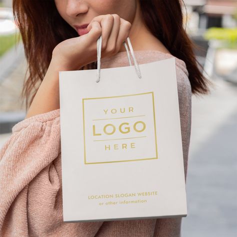 Retail Shopping Bags, Custom Gift Bags, Promotional Giveaways, Merchandise Bags, Gold Text, Branded Gifts, Gold Branding, Custom Branding, Goodie Bags