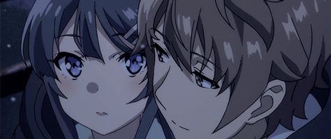 Sakuta Azusagawa Gif, Love Banners Discord, Anime Kiss Gif, Bunny Girl Senpai, Mai Sakurajima, Black Cartoon Characters, Anime Gifs, Banner Gif, Japon Illustration