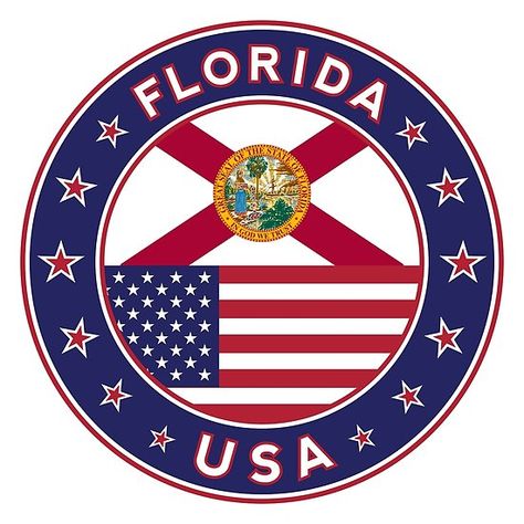 Florida, Florida t-shirt, Florida sticker, circle, Florida flag, white bg Mascara Oni, Usa Flag Stickers, Florida Tshirt, Florida Poster, Florida Flag, White Bg, New England Fall, Flag Sticker, Star Blue