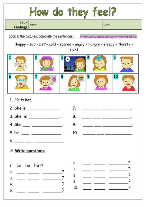 Feelings and emotions online activity for Adult. You can do the exercises online or download the worksheet as pdf. Expressing Feelings Worksheets, Identify Feelings Worksheet, Esl Emotions Worksheet, Esl Feelings And Emotions, How Are You Feeling Today Worksheet, Emotion And Feelings Activities, Emotion Worksheets For Kids, Feeling Activities For Kids, Activities For Emotions