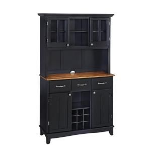 Home Styles Black Buffet with Hutch - 5100-0046-42 - The Home Depot Black Hutch, Buffet With Hutch, Dining Hutch, Black Buffet, Buffet Hutch, Framed Cabinet, Wood Buffet, Buffet Server, Home Styles