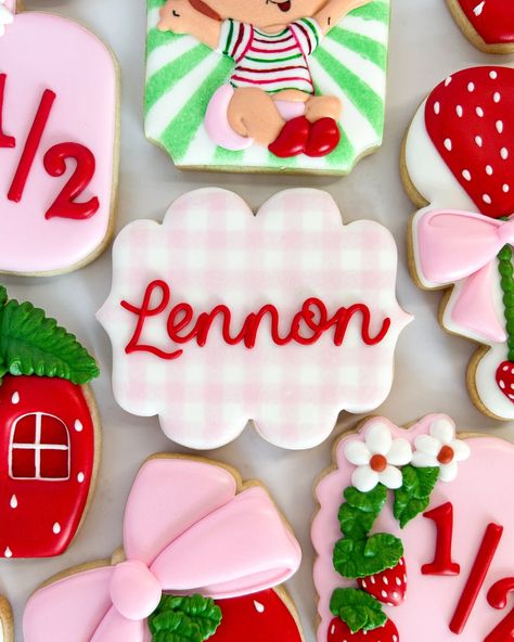 It’s Lennon’s HALF birthday 🍓✨ . . . #strawberryshortcake #strawberry #strawberries #strawberrycookies #cookies #customcookies #customsugarcookies #sugarcookies #sugarcookiedecorating #sugarcookiemarketing #halfbirthday #houston #htx #houstoncookies Strawberry Cookies, Half Birthday, Custom Cookies, Sugar Cookies Decorated, Strawberry Shortcake, Sugar Cookies, Strawberries, Houston, Sugar Cookie