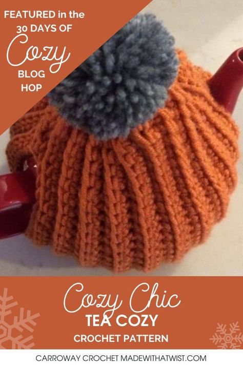 30 Days of Cozy is back again! Starting September 1st, over 30 designers from the Crochetpreneur Business Academy are going to bless your socks off with over 36 FREE PDF downloads for holiday home decor patterns you’ll love! Crochet Tea Cosy Free Pattern, Tea Cosy Crochet Pattern, Crochet Tea Cosy, Carroway Crochet, Tea Cozy Crochet Pattern, Tea Cosy Crochet, Tea Cosy Pattern, Tea Cozy Pattern, Autumn Crochet