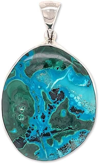 Stones Desire Chrysocolla Stone Pendant Necklace (22") Green Turquoise Natural Stone Pendant, Bohemian Chrysocolla Large Pendant Jewelry, Turquoise Chrysocolla Oval Pendant Necklace, Bohemian Chrysocolla Pendant Jewelry, Green Chrysocolla Pendant Jewelry, Goddess Energy, Energy Stones, Stone Pendant Necklace, Stone Pendants