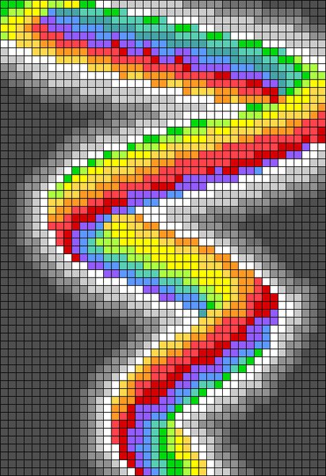 Swirl Pixel Art, Trippy Grid Art, Rainbow Pixel Art, Pride Pixel Art Grid, Alien Alpha Pattern, Rainbow Alpha Pattern, Pixel Grid, Geometric Pattern Art, Rainbow Swirl