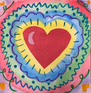 Kindergarten February Art, Heart Art For Preschool, Heart Lessons For Kids, Heart Art Lesson, Valentines Art Lessons, Heart Art Projects, Kindergarten Valentines, Valentine Art Projects, Kindergarten Art Lessons