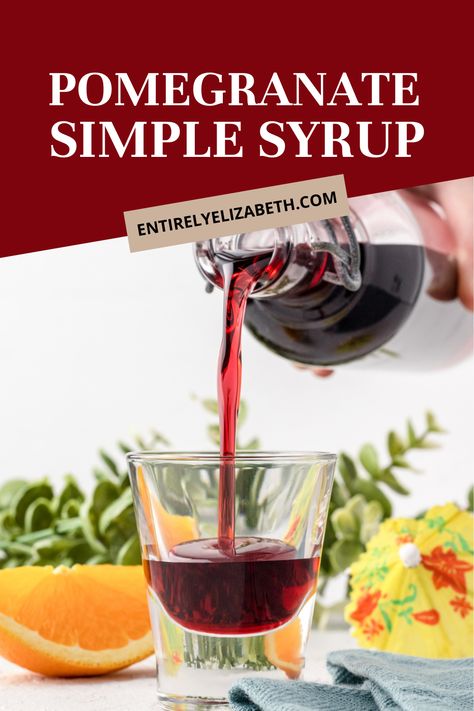 Pomegranate Simple Syrup, Pomegranate Syrup Cocktail, Homemade Grenadine Syrup, Pomegranate Syrup Recipe, Pomegranate Juice Recipes, Fruit Simple Syrup Recipe, Homemade Flavorings, Grenadine Recipe, Frozen Fruit Drinks