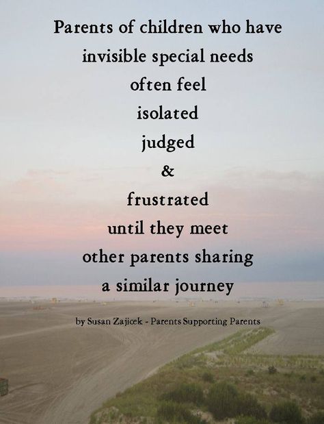 Parents of children who have invisible special needs often feel isolated, judged and frustrated until they meet other parents sharing a similar journey. Special Needs Quotes, Tourettes Syndrome, Chd Awareness, Special Needs Mom, Sensory Processing Disorder, Spectrum Disorder, Special Needs Kids, Special Needs, A Child