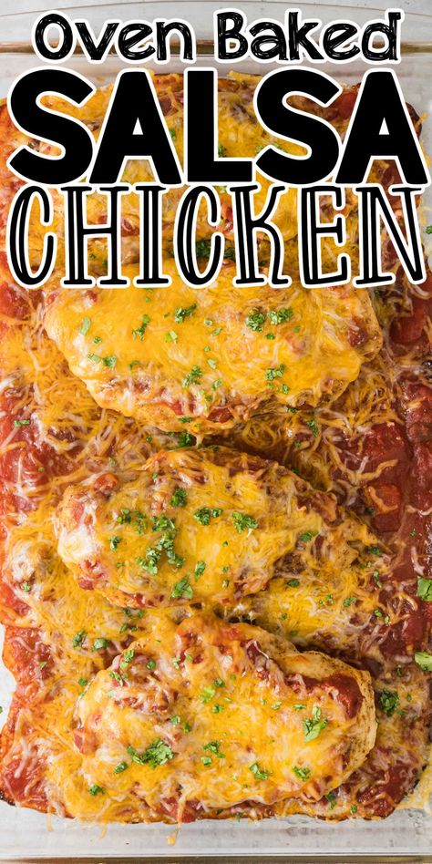 Oven Salsa Chicken, Queso Baked Chicken, Baked Fiesta Chicken, Spicy Mexican Chicken Recipes, Chicken Rice And Salsa Recipe, Chicken With Salsa And Cheese, Baked Chicken Sauce Recipes, Mexican Salsa Chicken, Chicken Salsa Casserole Recipes