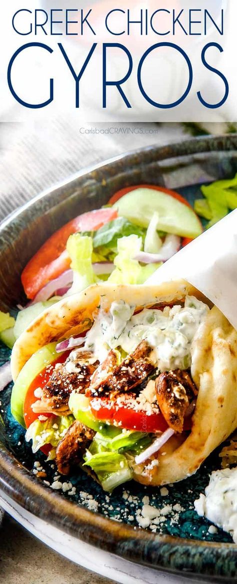 Chicken For Gyros, Medditeranean Diet, Greek Chicken Gyros, Chicken Gyro Recipe, Greek Gyros, Gyro Recipe, Greek Chicken Salad, Chicken Souvlaki, Cucumber Dill