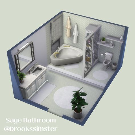 Sims 4 Small Luxury House, Sims 4 Bathroom Build, Sims 4 Basegame Bathroom, Room Ideas For Sims 4, Sims 4 3x3 Bathroom, Sims Base Game Bathroom, Sims 4 Big Bathroom Ideas, Ps4 Sims 4 Cc, Sims 4 Interior Design Ideas Bathroom