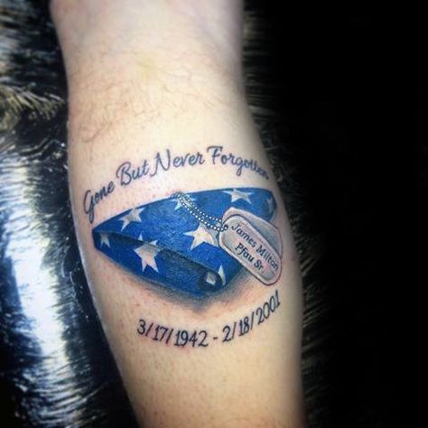 Firefighter Tattoo Memorial Grandpa, Grandfather Remembrance Tattoos, Air Force Memorial Tattoo, Mama Memorial Tattoo, Memorial Tattoos For Men Grandpa, Police Memorial Tattoo, Dog Tag Tattoo For Men, In Memory Tattoos For Men, Tattoo For Grandpa