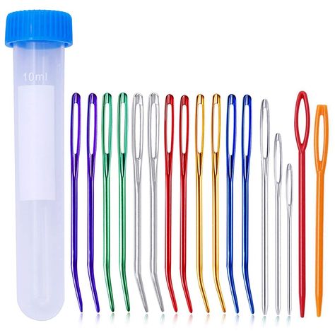 PRICES MAY VARY. [Tapestry Needle Set]: Coming with 12 pieces of bent tapestry needle(Random color), 3 pieces of straight blunt needles in 3 sizes, 2 pieces of plastic sewing needles, and 1 piece of the plastic bottle. [Durable Materials]: Blunt yarn needles are made of steel, stable, don't rust or bend and the tips are smooth, don't catch the yarn. [Two Types of Steel Needles]: Bent and straight needles are easier to hook yarn and knit, 2 styles with big eyes hole for threading make knitting pr Purple Tapestry, Yarn Sewing, Red Tapestry, Gold Tapestry, Blue Tapestry, Thread & Yarn, Sewing Needles, Crochet Needles, Large Eyes