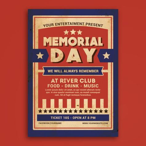 American Poster Design, Memorial Day Graphic Design, Memorial Day Flyer, Layout Reference, Advertisement Examples, Beer Festival Poster, Memorial Day Bbq, Frozen Birthday Party Decorations, 18th Birthday Party Themes