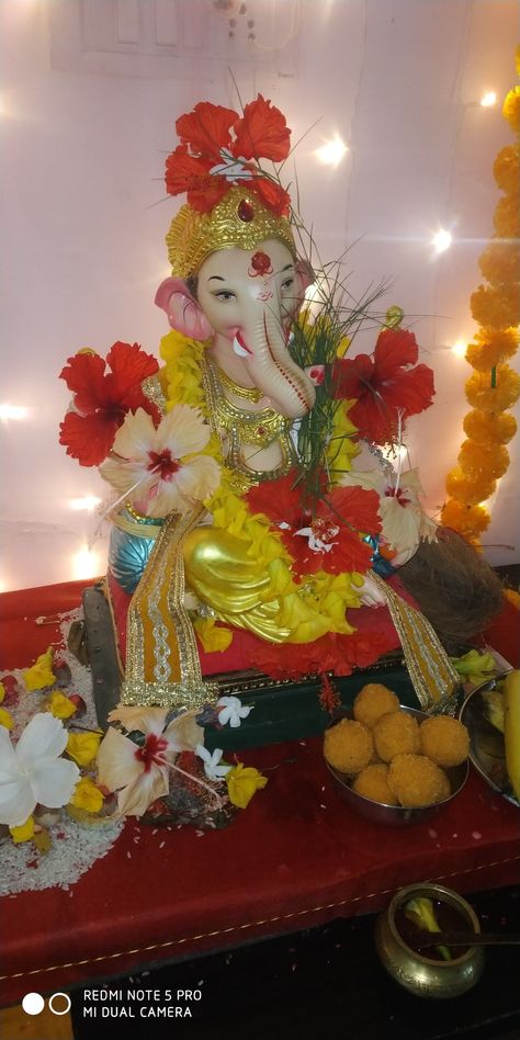 Chaturthi Decoration, Ganpati Decoration Theme, Ganesha God, Ganesh Chaturthi Decoration, Birthday Decorations For Men, Decoration Theme, Vaishno Devi, Ganesh Chaturthi Images, Bappa Morya