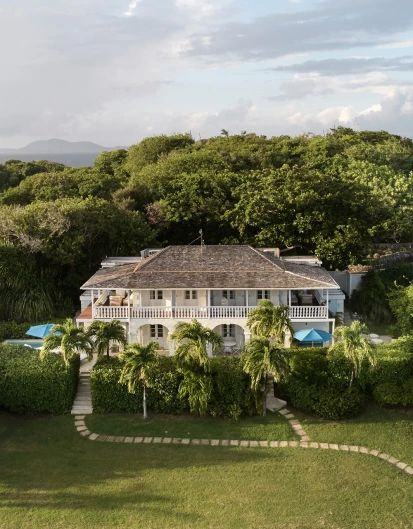 Hotel | Mustique Island Island House Tropical, Veranda Restaurant, British West Indies Style, Mustique Island, Luxury Safari Lodge, Caribbean Homes, Cotton House, Tropical Architecture, Beach Cafe