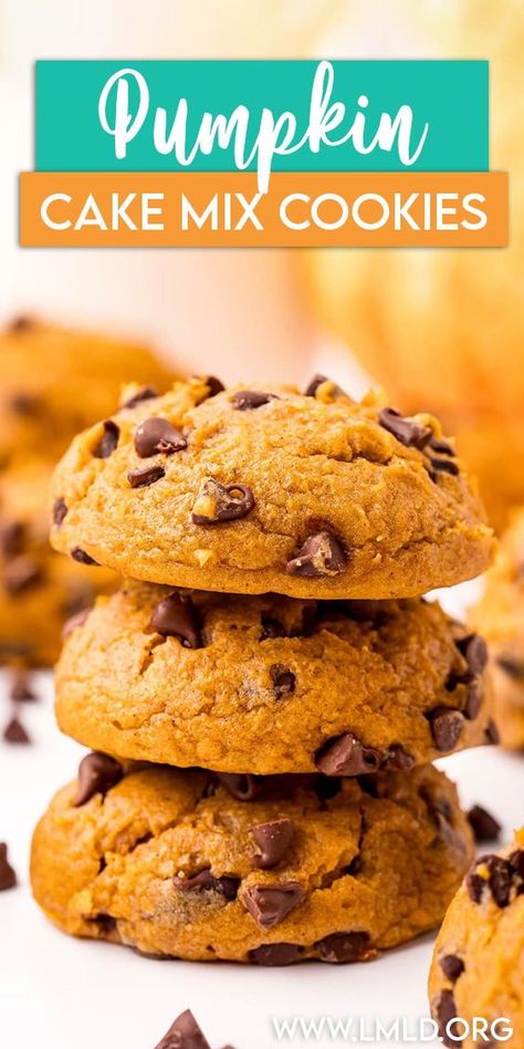 Pumpkin Chocolate Chip Cookies Easy Cake Mixes, Pumpkin Cake Cookies Easy, Pumpkin Cake Cookies, Pumpkin Cookies With Cake Mix Easy, Pumpkin Chocolate Chip Cookies Easy, Pumpkin Cake Mix Cookies, Pumpkin Cake Mix, Spice Cake Mix And Pumpkin, Pumpkin Cookie Recipe