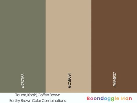 Taupe, Khaki, Coffee Brown Palette Marrone, Taupe Color Combinations, Khaki Color Combination, Brown Color Palettes, Colors For Home, Coffee Brown Color, Brown Color Schemes, Brown Color Palette, Wood Tones