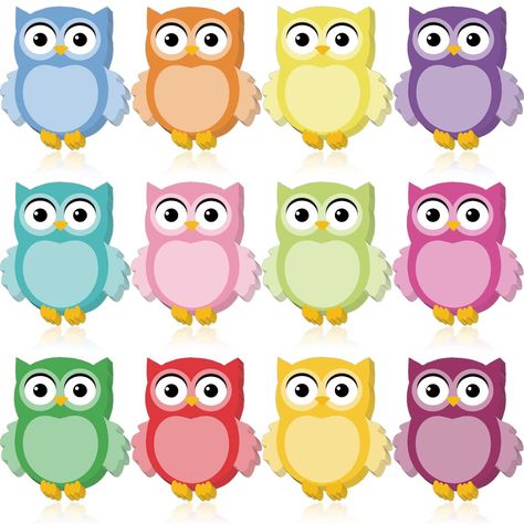 PRICES MAY VARY. 【You Will Get】: The package contains 12 owl-designed note books, 30 sheets each, 600 sheets in total; enough for you to use and share with friends, classmates, colleagues, etc.; each note book is 10 x 9 cm/4 x 3.5 inches, large enough to write messages, notes, memos, etc. 【High Quality Material】: The cute owl sticky note book is made of high quality self-adhesive paper, non-toxic, tasteless, sticky, easy to peel, easy to stick, will not leave sticky traces on the items, not easy Owl Preschool, Owl School, Sticky Notes Book, Owl Templates, Memo Notes, Owl Theme Classroom, Phone Wallpapers Vintage, Mason Jar Cards, Bee Printables