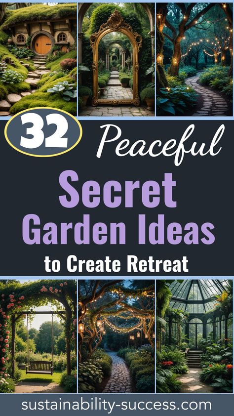 32 Secret Garden Ideas To Create Your Peaceful Retreat Alice In Wonderland Garden Aesthetic, Nature Retreat Ideas, Wellness Garden Design, Small Secret Garden Ideas, Backyard Secret Garden, Garden Retreat Ideas, Therapeutic Garden, Garden Ideas Budget, Garden Ideas Budget Backyard