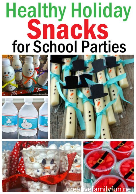 These fun and healthy Christmas treats for school are all made from store-bought treats and are perfect for classroom parties. #christmas #classroom #school #healthysnacks Christmas Party School Treats, Healthy Classroom Christmas Snacks, Pre K Christmas Party Food Snacks Ideas, Christmas Store Bought Snacks, Store Bought Holiday Class Snacks, Healthy Holiday Snacks For Kids, Birthday Snacks For Daycare, Healthy Kids Christmas Snacks, Christmas School Party Snacks